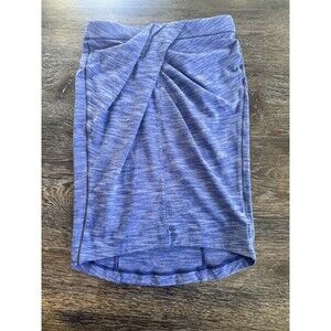 Lululemon &Go Where To Skirt Womens 6 Blue Heather Ruched Pull On Zip Pocket